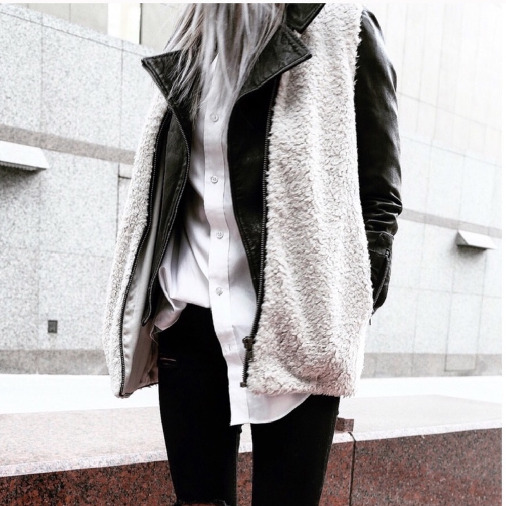 Aritzia Wilfred Chatou Vest Sherpa Teddy Faux Fur